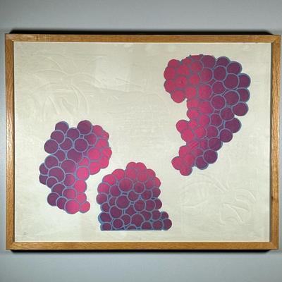 JUDY TARGAN LITHOGRAPH | Grape clusters Color lithograph 20.25 x 26.25 in sight - h. 21.75 x w. 27.75 in (Frame)
