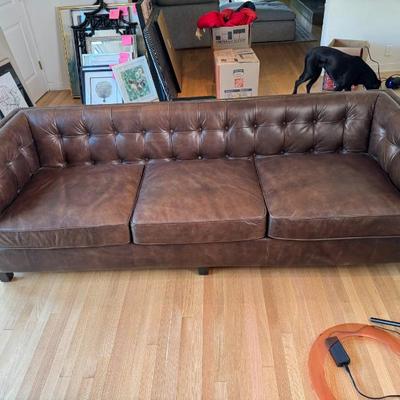 Sale Photo Thumbnail #2: Jhs Lancaster Distressed Whiskey Leather Sofa $450