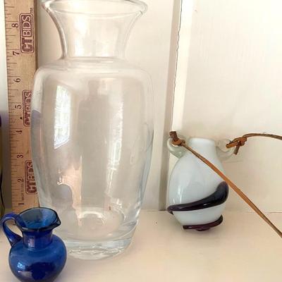 Lot Of Three Pieces Of Hand blown Art Glass including Simon Pearce