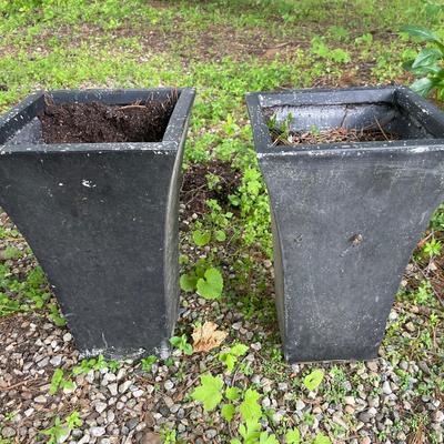 Pair Of Modern Square Planter Pots