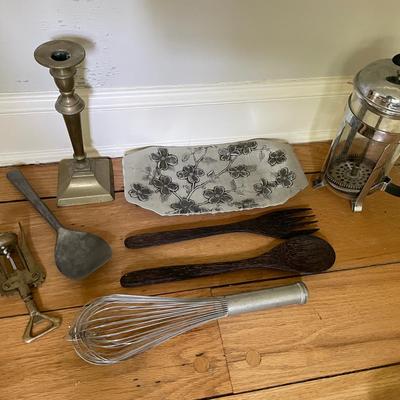 Lot Of Various Kitchen Items Including A French Coffee Press