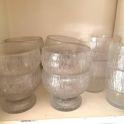 Set Of 1960s Mid Century Modern Glasses And Bowls