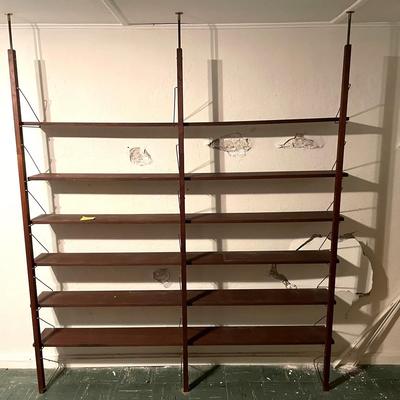Vintage 1960s Mid Century Modern Tension Pole Modular Shelving Unit