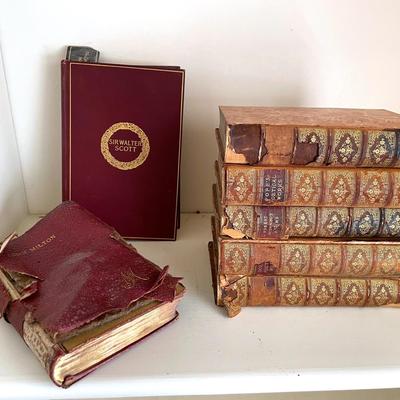 Lot Of Antique Leather Bound Books
