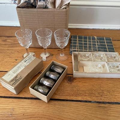 Lot Of Vintage Cordials, Salt Cellars And Personal Shakers