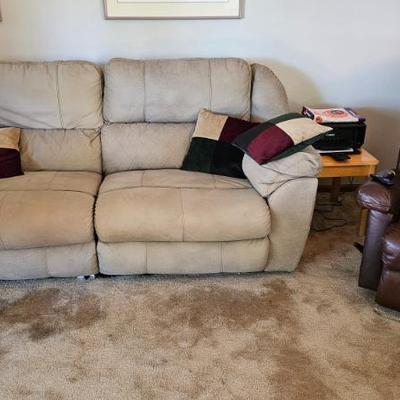 Dual reclining couch with vibration,  like new