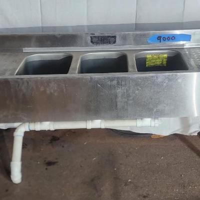 Lg9000 krowne stainless steel triple commercial industrial sink