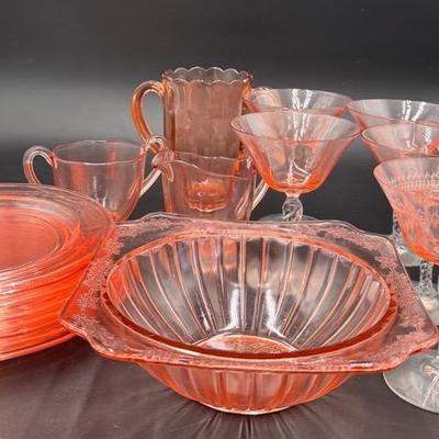 Vintage Pink Depression Glass 