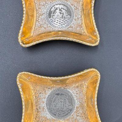 Le Mieux China 24K Gold Platinum Hand Painted Ash Trays