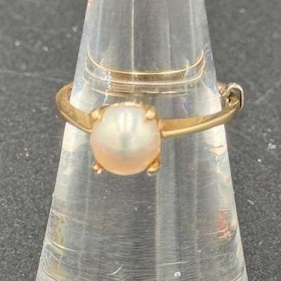 Real Pearl Ring (14K Gold Band)