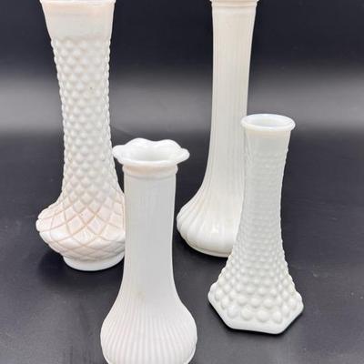 Milk Glass Vase Collection 