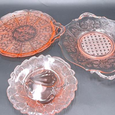Pink Depression Glass Serving Pieces
