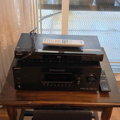 Sony DVD player, Sony stereo amplifier and tuner