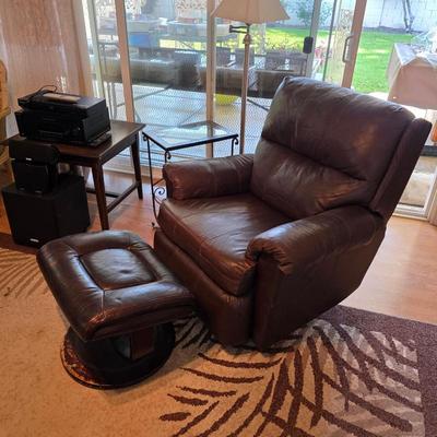 Leather rocker recliner
