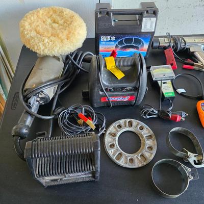 Automotive tools, buffer, battery chargers, snow chains