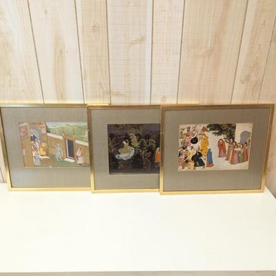 Lot #38 - Set of Three Framed Prints of Kangra Paintings