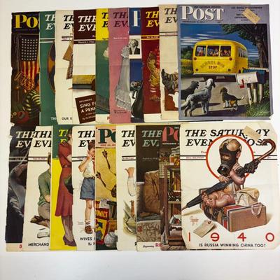 Lot #17 - Collection of Cover Pages from The Saturday Evening Post & Others 1930s/1940s