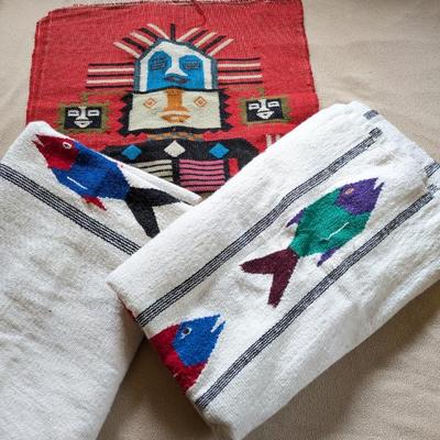 Lot #234 - Mexican Fish Blankets & South American Folk Art Wall Tapestry