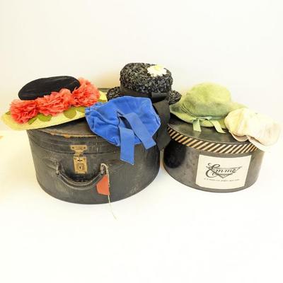 Lot #76 - Vintage Hat Boxes and Various Hats