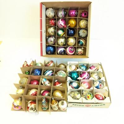 Lot #100 - Vintage 1950s Mercury Glass Hand Blown Christmas Ornaments
