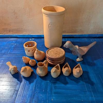 Lot #159 - Collection of Terra Cotta Items, Including Wine Brique, Sun Coasters and more