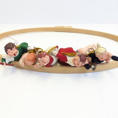 Lot #95 - Colorado Springs Vintage Mid Century Simpich Hanging Angels and Cloud Baby Hand Made