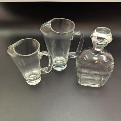 Lot #117 - Mid Century Glass Pitchers and Decanter