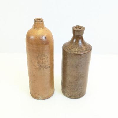 Lot #4 - Antique Mid-Late 1800s Georg Kreuzberg Stoneware Bottle & J Bourne & Son Stoneware Bottle