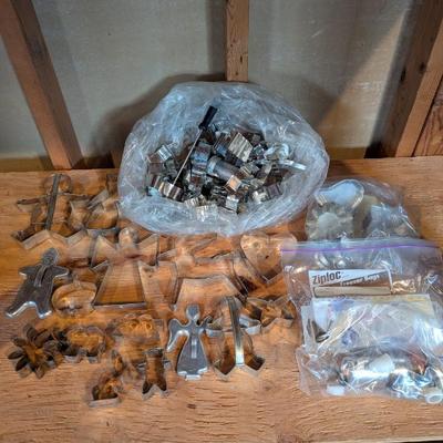 Lot #240 - Dozens of Vintage Cookie Cutters & Some Piping Tools
