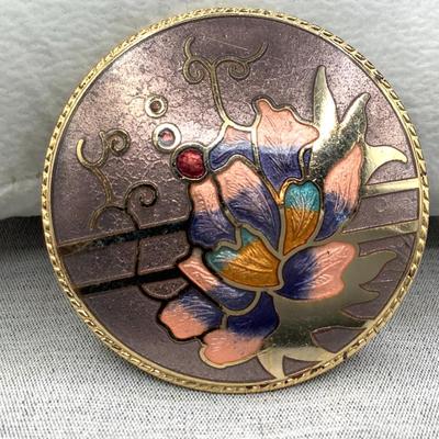 Guilloche Enamel Scarf Clip