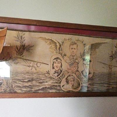 Rare Aviation Flight Tapestry And 2 Vintage Model Planes