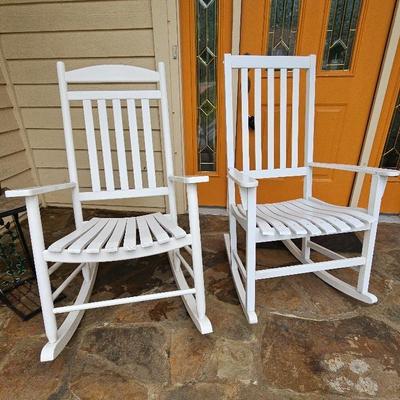 Pair Of White Rocking  Chairs 