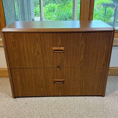 2 Drawer Wood Filing Cabinet