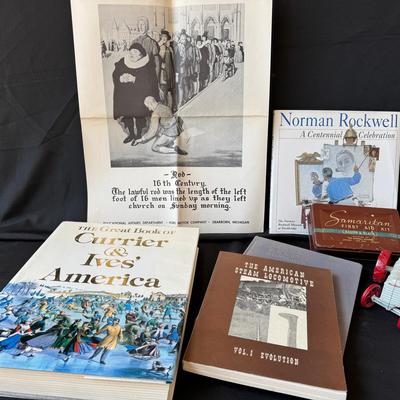 Mystery Lot: Vintage Americana Art, Norman Rockwell, Ford Motors, Currier & Ives 