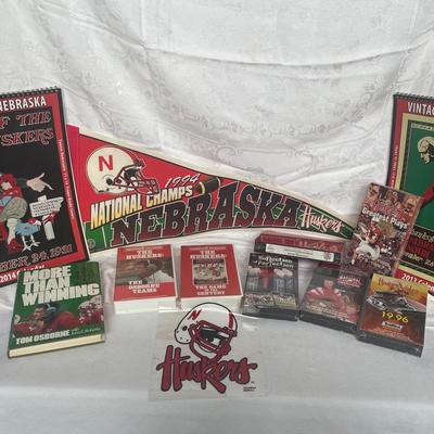 Mystery Lot Of Nebraska Huskers Memorabilia 