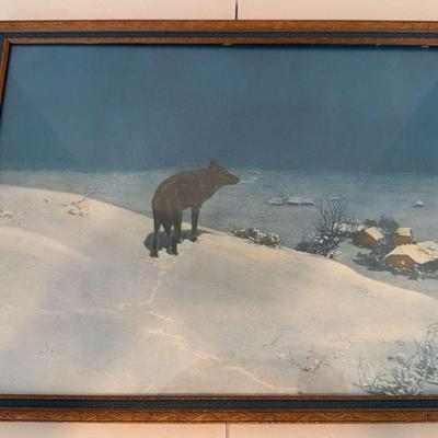Vintage “Lone Wolf” Print By Colombian Colortype Co. Chicago