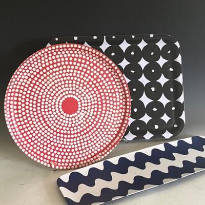 Finnish Design Plastic Trays (3) with Marimekko