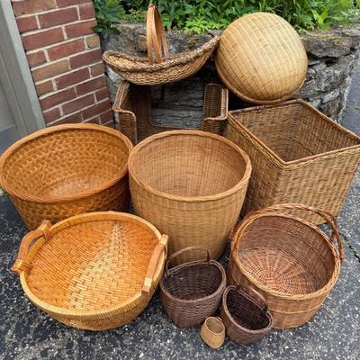 Assorted Baskets (11 Count) With Large, Small, Rolling Storage