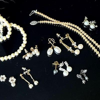 Pearl Jewelry with Faux, Genuine, 14K, Sterling