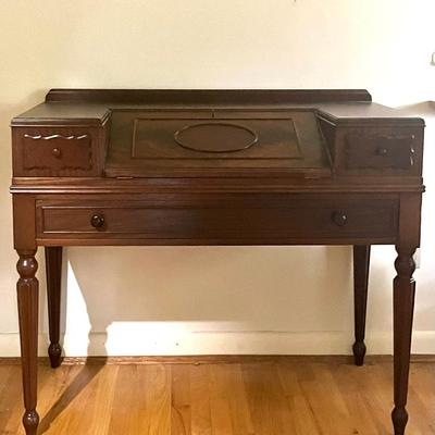 Neoclassical Style Mahogany Desk, Vintage 