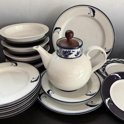 Miscellaneous Dansk Ceramics (24 Piece) With Ceylon Teapot, Flora, Bistro, Concerto