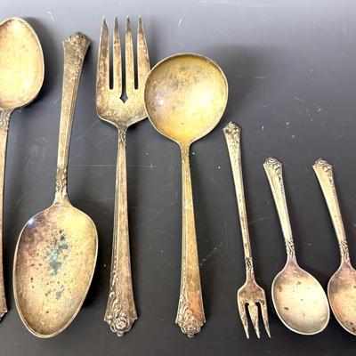 Heirloom Sterling Silver Serving Pieces (7) In The Damask Rose Pattern