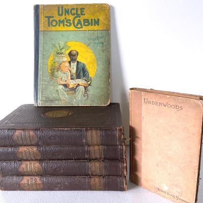 1887 “Underwoods”, Uncle  Tom’s Cabin And Four “The Human Interest Library” Books, 1926