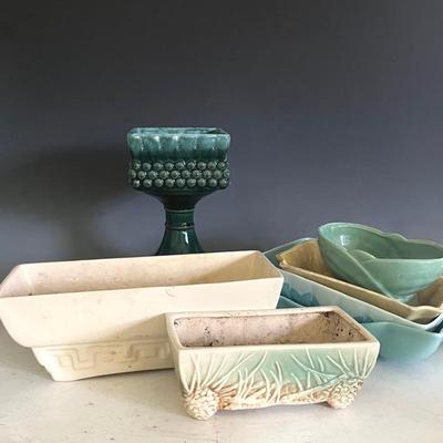 Vintage Pottery Planters (7) with Hull, McCoy, Haeger 