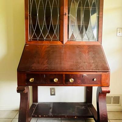 Empire Revival Flame Mahogany Secretary 