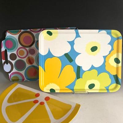 Mod Design Plastic Serving Trays (3) with Marimekko