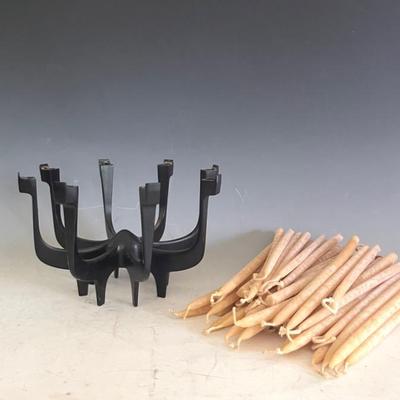 Dansk Iron Candleholder with Tapers
