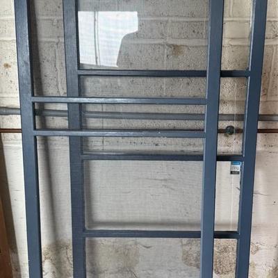 Vintage Navy Trim Window Sash (2), One Screened & One Glass