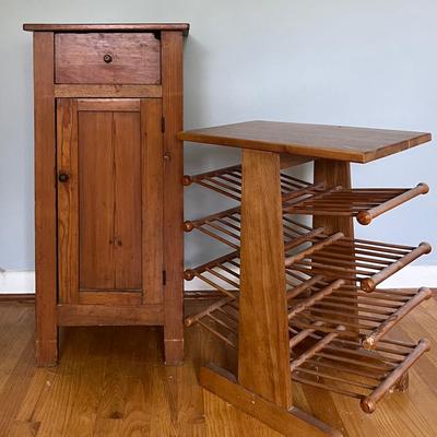 Small Pine Cabinet and Levenger Magazine Rack