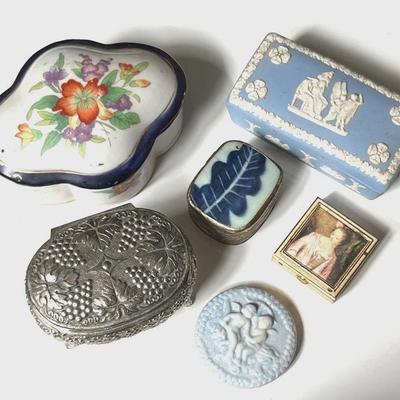 Trinket Boxes (5) with Wedgwood 